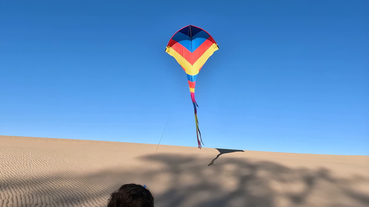 Vibrant Kite Flying Over Sand Dunes
