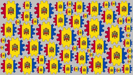 bandera de moldavia engranajes de giro de fondo