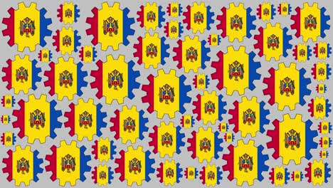 moldovan flag gears spinning background