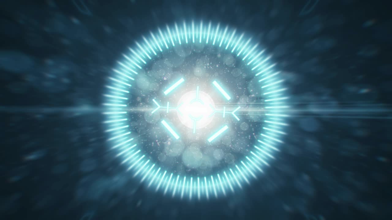 animación en 2d de un objetivo con un fondo de resaltos anamórficos