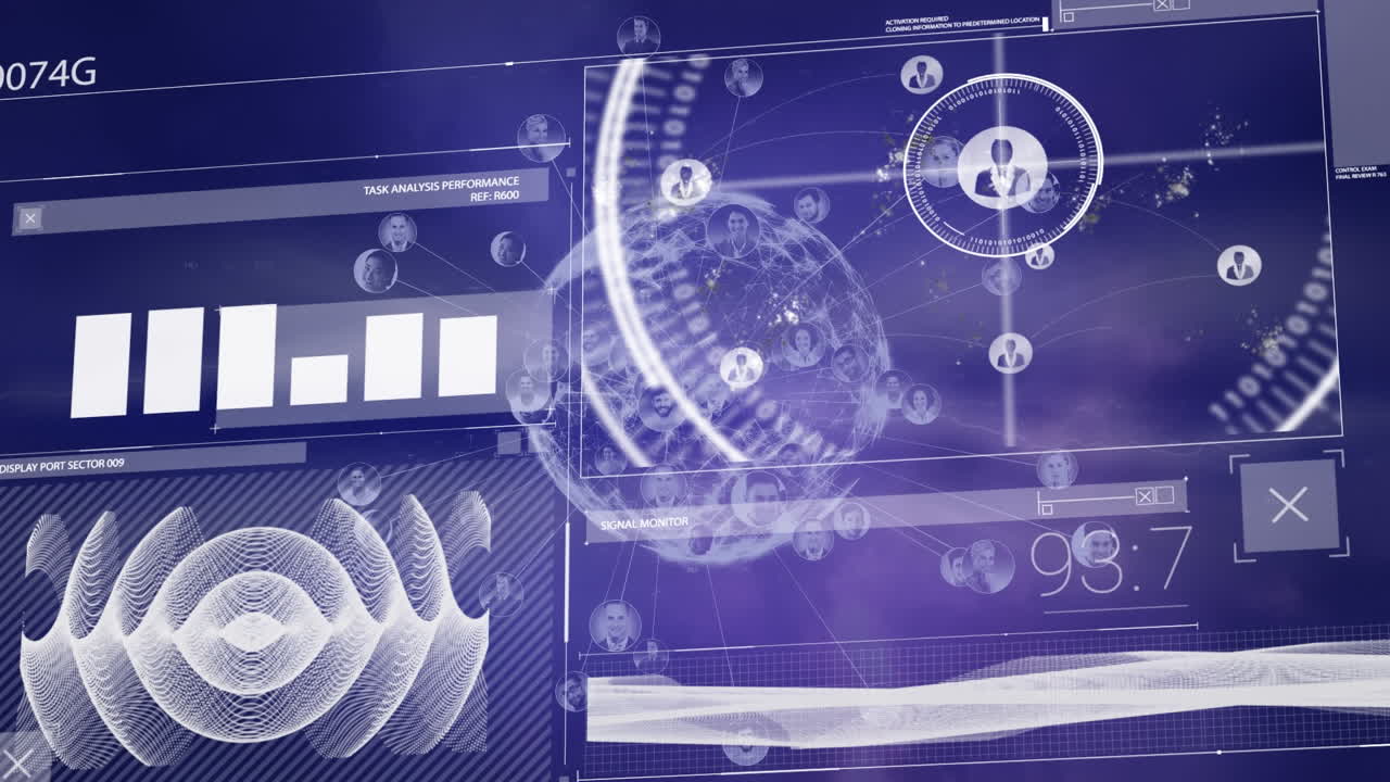 animación de las estadísticas y el procesamiento de datos en todo el mundo