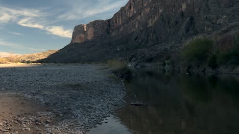 rocky riverbed at canyon escarpment in big bend national park, texas