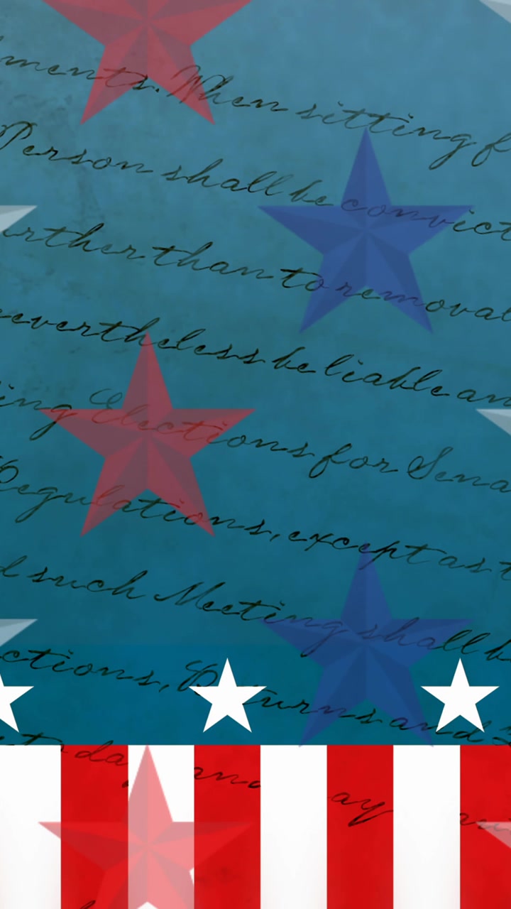 Animation of stars moving over american constitution