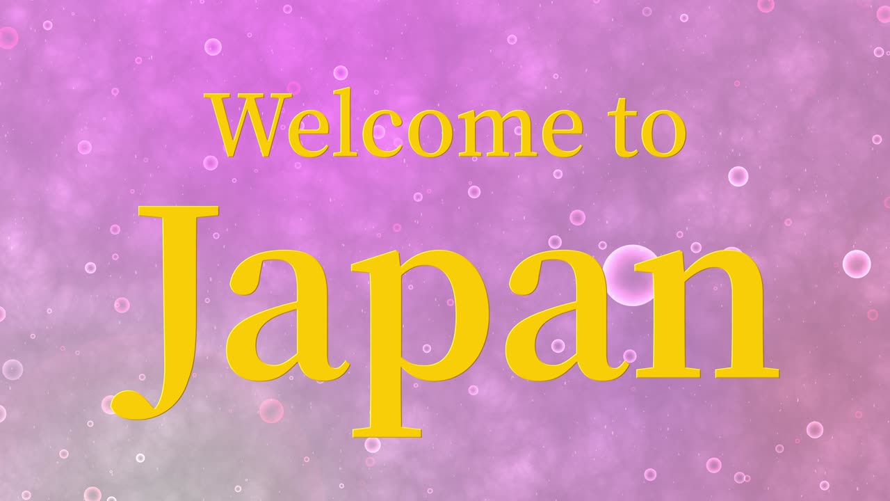 일본에 오신 것을 환영합니다 문자 애니메이션 모션 그래픽