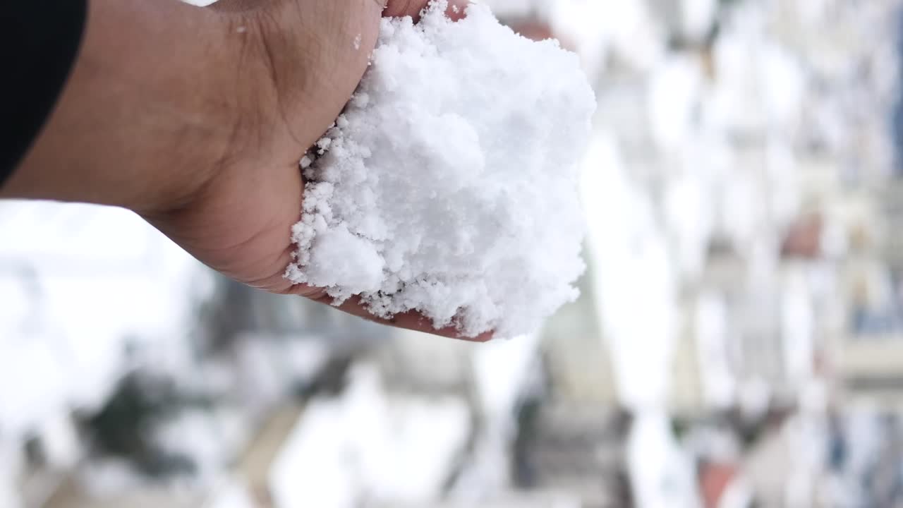 Hand Holding Snow