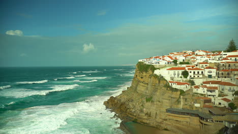 a beautiful coastal city located off the coast of sintra, portugal