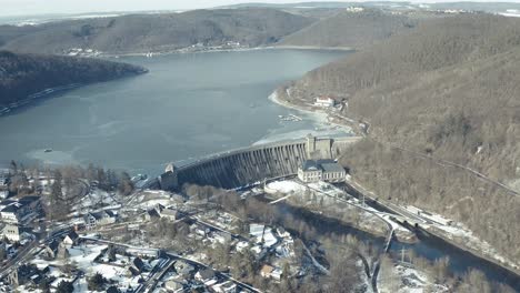 drone aerial views of the keller national park in winter