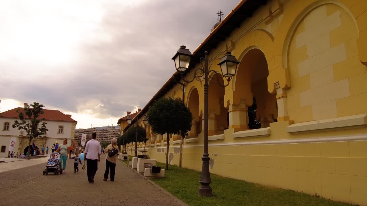 Marching band parade through the ciadel alba-carolina alba Iulia , Romania , Transilvania