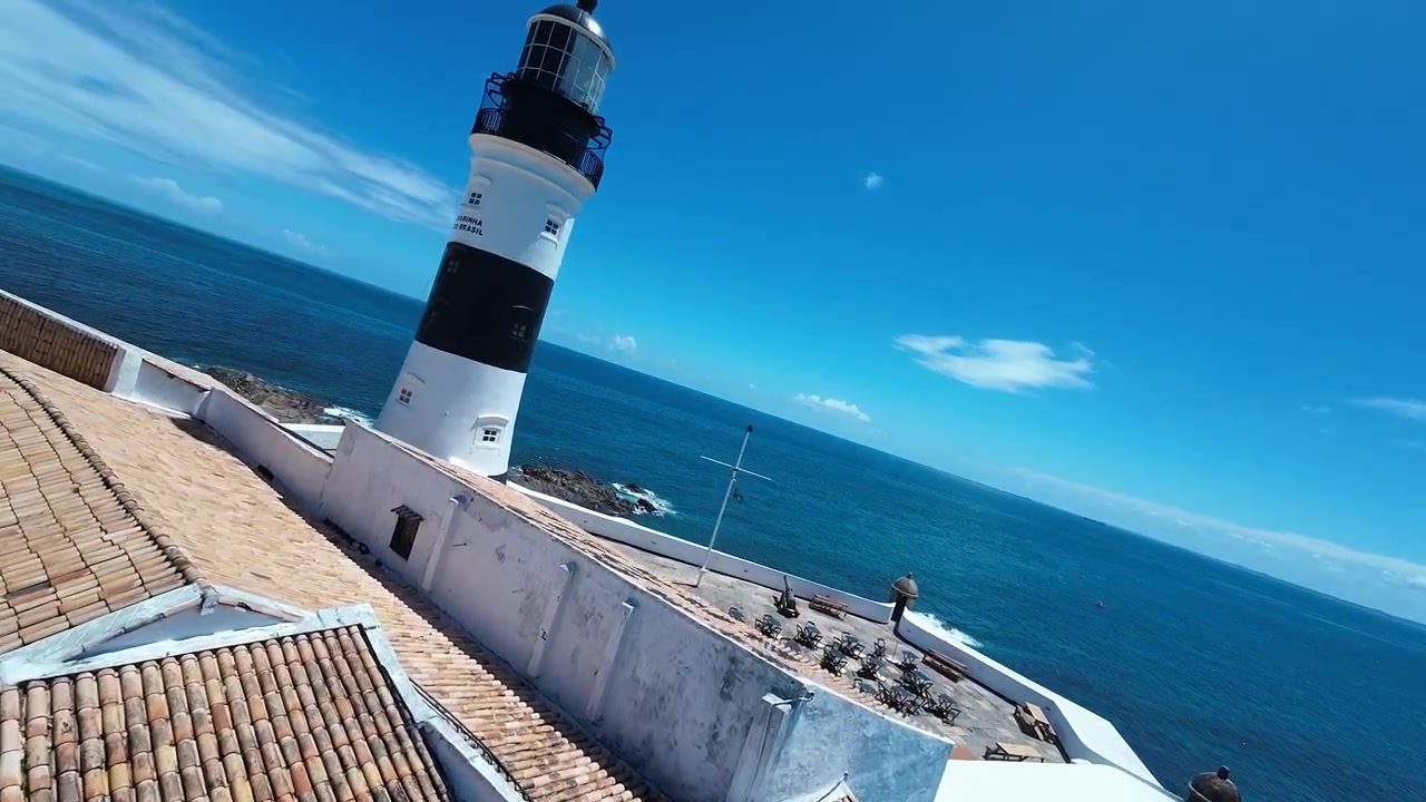 Faro di Barra a Salvador, Bahia, Brasile. Paesaggio di viaggio. Sfondo del centro città. Destinazioni turistiche. Destinazione per le vacanze. Paesaggio urbano mozzafiato. Faro di Barra a Salvador, Bahia, Brasile