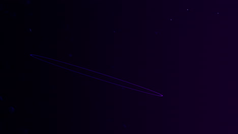 Círculo-Púrpura-Geométrico-Abstracto-En-El-Espacio-Oscuro-Con-Estrellas-Voladoras