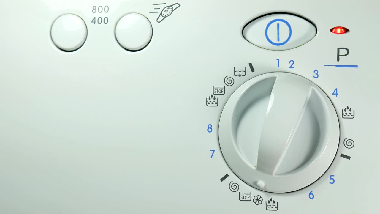 lavadora. programa de configuración en una lavadora de cerca