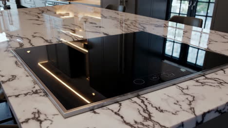 modern luxury kitchen with marble island