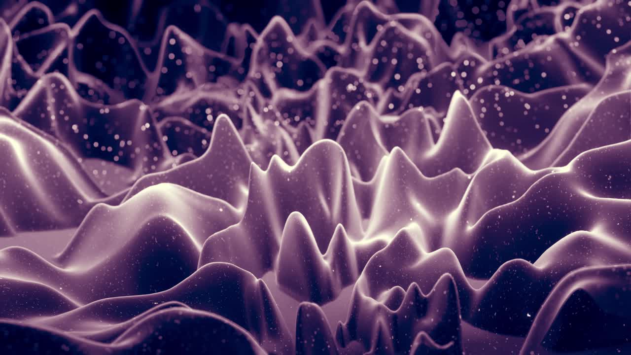 ondas abstractas de material mate negro suave con brillo interno ligero y brillos en la superficie de morphing. superficie geométrica abstracta como el paisaje o el terreno, extrudir o desplazar el ruido 3d. bucle 4k