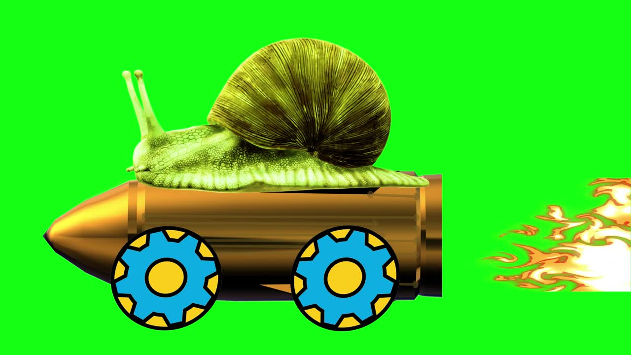 caracol de cohete atado al cohete en la llave de croma