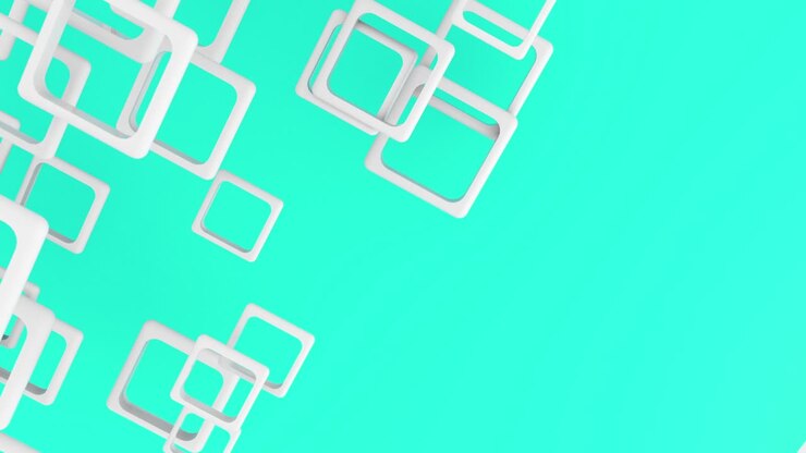 Abstract background 3d color squares shapes 4k animation. Looping footage.