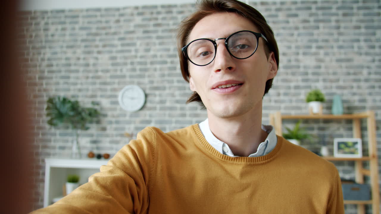 Man making a video call