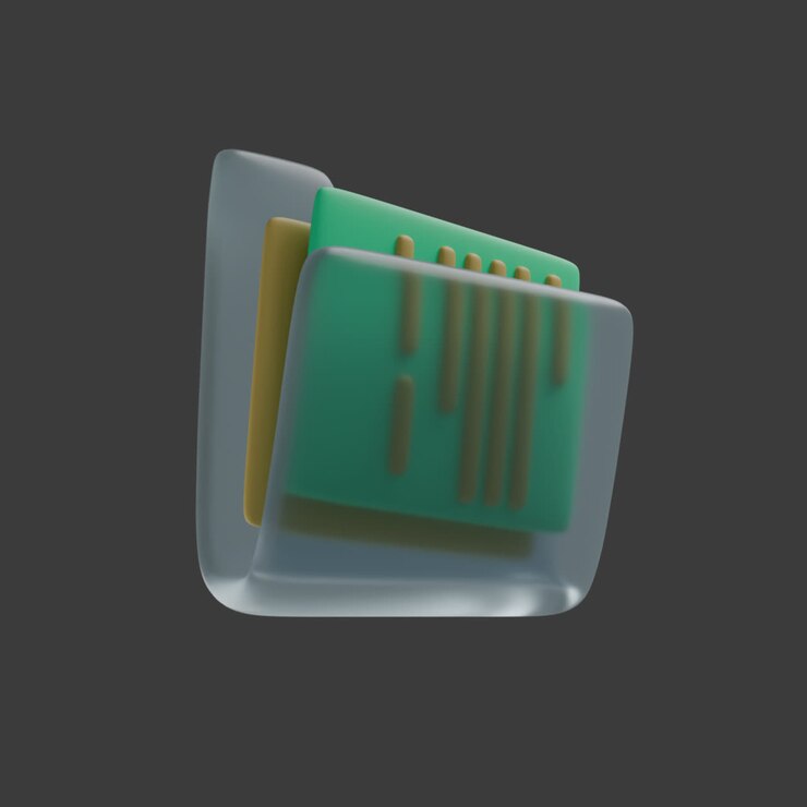 3D-gerendertes transparentes Ordnersymbol
