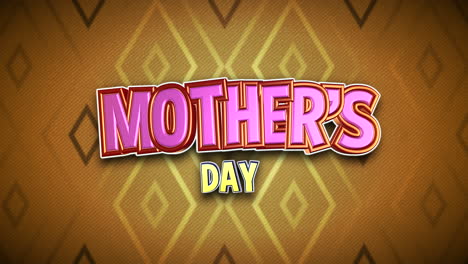 Mothers-Day-cartoon-text-with-geometric-pattern-on-orange-texture