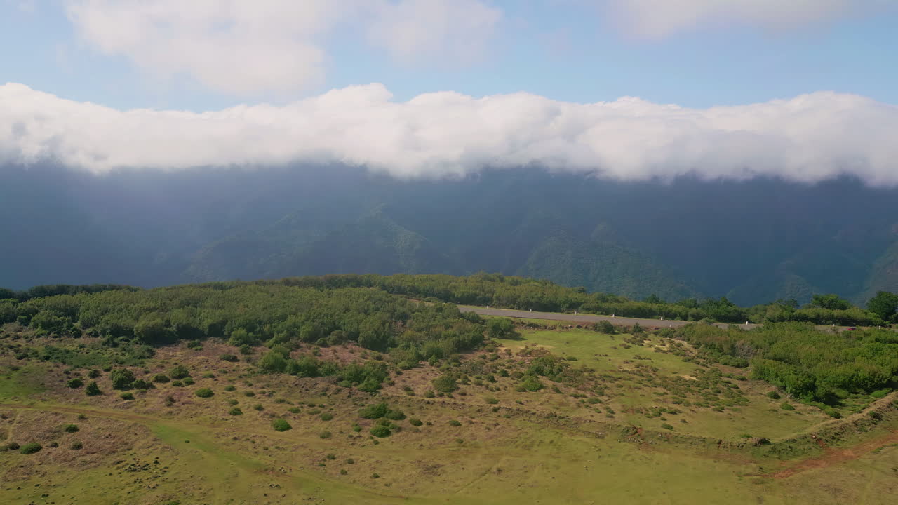 Mountain Landscape with Clouds and Road