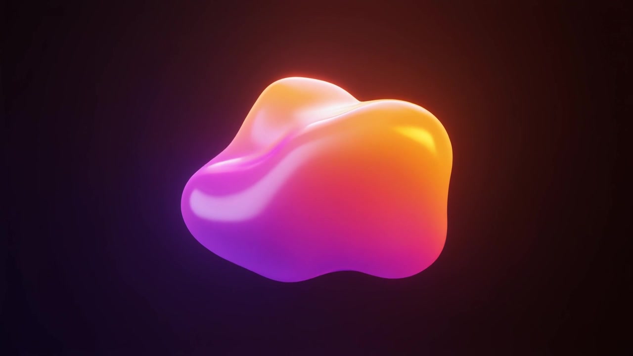 Abstract 3D Liquid Shape Morphing with Vibrant Gradient Colors