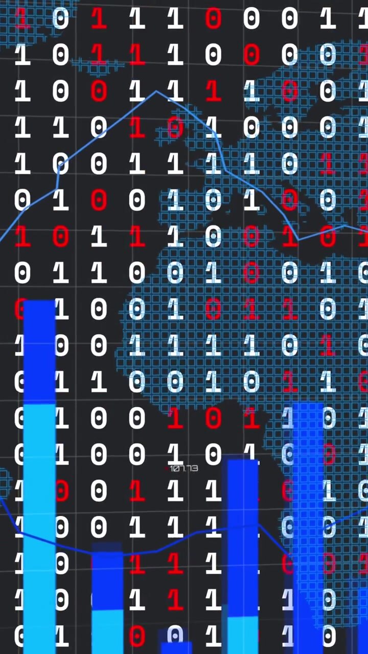 Animation of world map over data processing