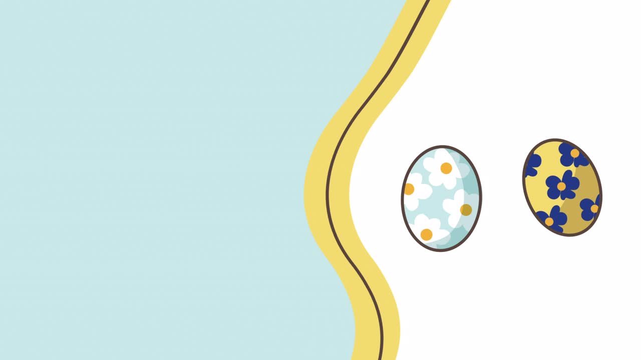 4k video of cartoon two eggs on white background.