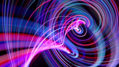 light flow bg in 4k. abstract looped background with light trails, stream of red blue neon lines in space move to form looped spiral shapes. modern trendy motion design background.