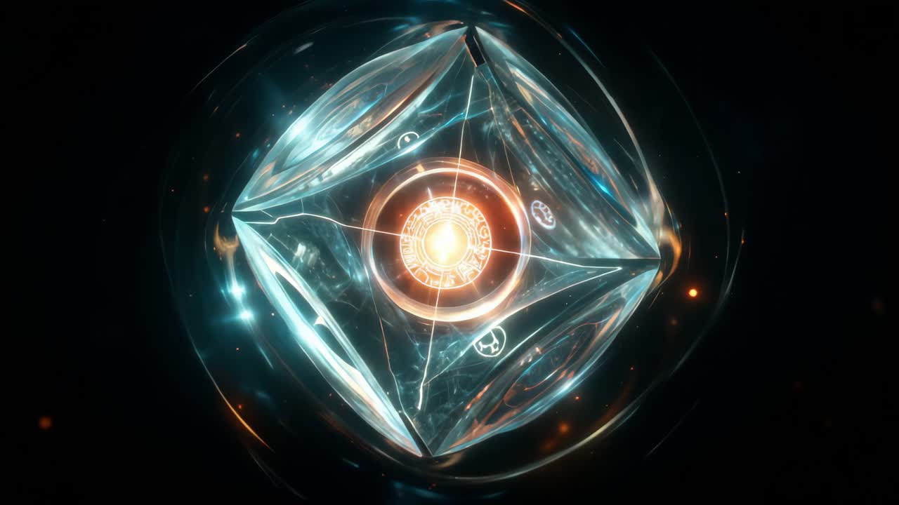 Abstract Glowing Crystal Geometric Pattern