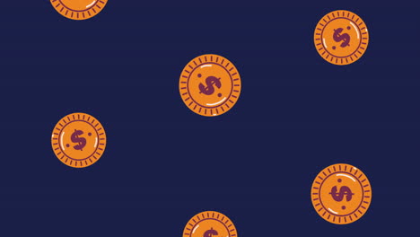 coins money dollars pattern animation