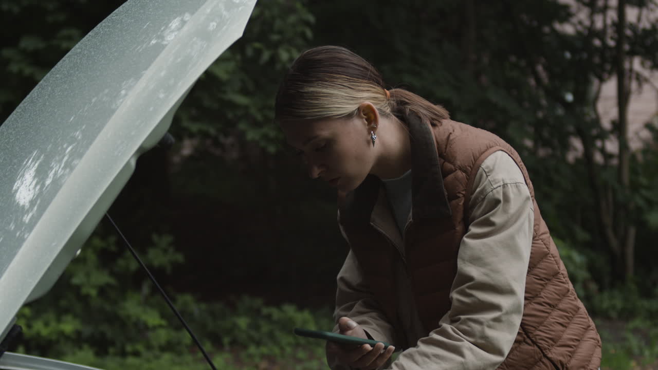 Woman Having Car Trouble