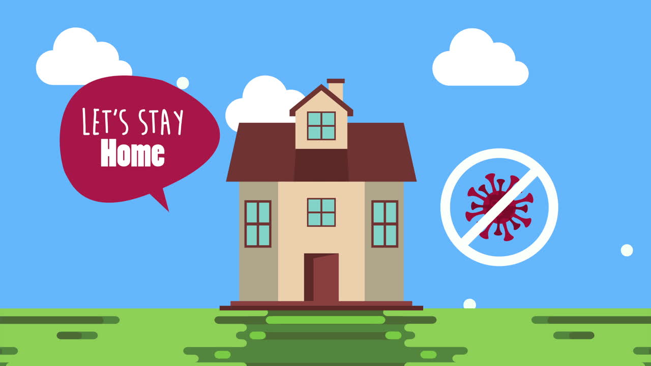 집에 머물러 캠페인과 집 장면