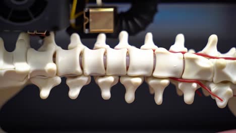 detailed examination of a spinal column model: observing the structure and interaction of vertebrae with connective elements in a controlled environment