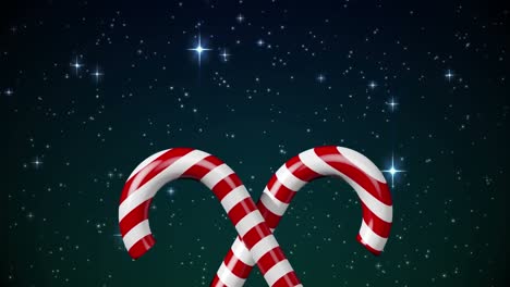 animation of candy canes over night sky