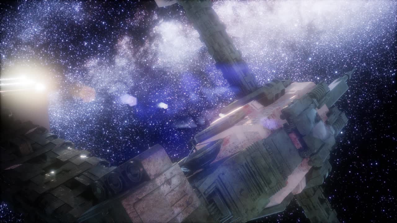 космический корабль, путешествующий по вселенной