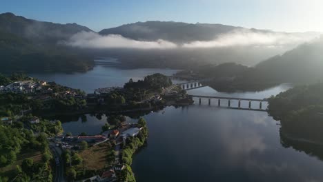 cávado river in the misty peneda-gerês national park, portugal