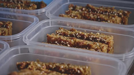 Baked Snack Bars Made Of Mix Shredded Veggies Place On Container