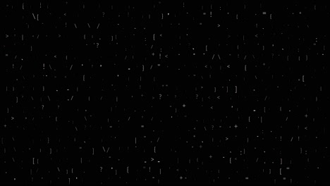 superposición de marca de agua dinámica, signos de puntuación en fondo negro, bucle sin interrupción