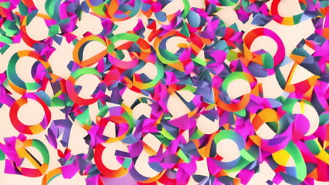 colorful geometric shapes animation with overlapping circles and triangles