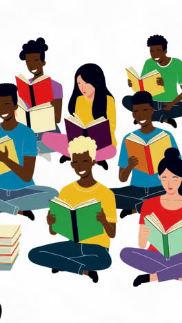 people reading books