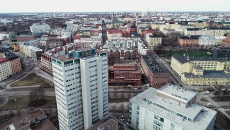 toma aérea sobre merihaka, helsinki