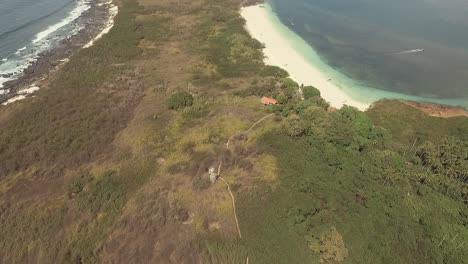 inclinación aérea revela toma de isla iguana, república de panamá