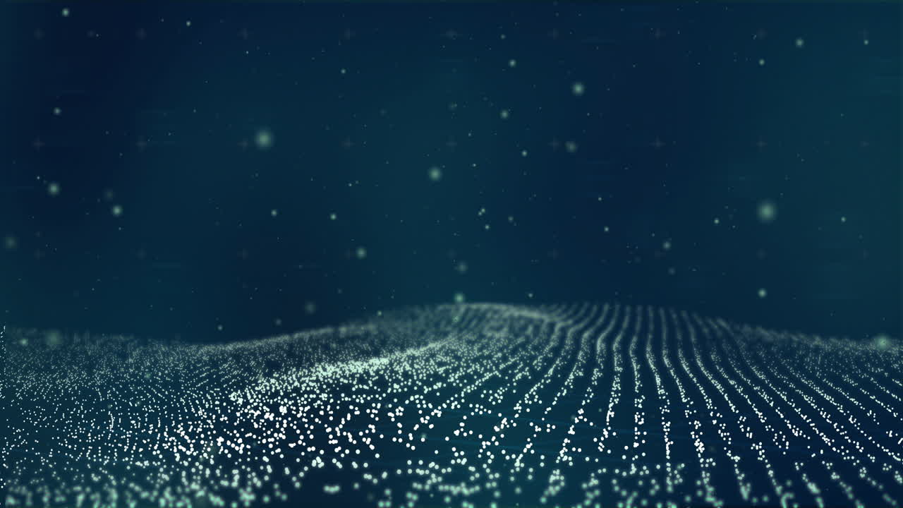 Animation of multiple floating light spots on blue background