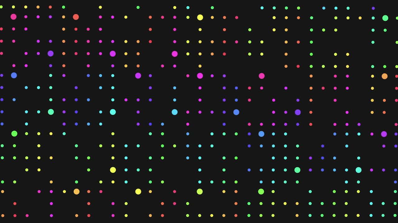검은색 바탕에 활기찬 점들의 복잡한 패턴