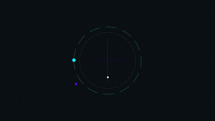 Abstract Motion Graphics Featuring Rotating Circular Elements and Dots