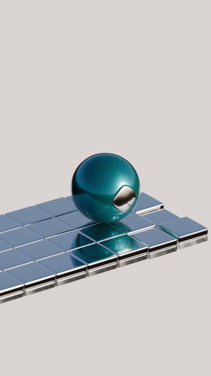 Sfera astratta su piastrelle lucide