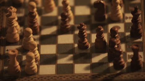 Close-up-Chess-Board-Wooden-Pieces