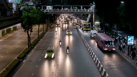 night traffic in city street