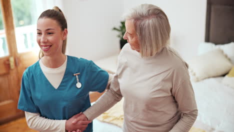 Senior,-woman-and-nurse-with-walking-stick