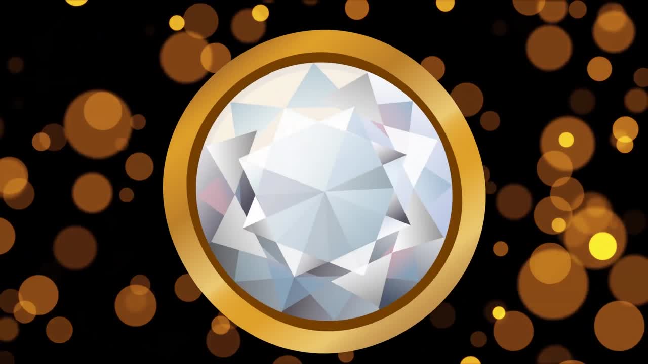 검은 바탕에 노란색 반점과 다이아몬드의 애니메이션