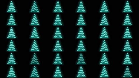 modern green christmas trees pattern with neon light